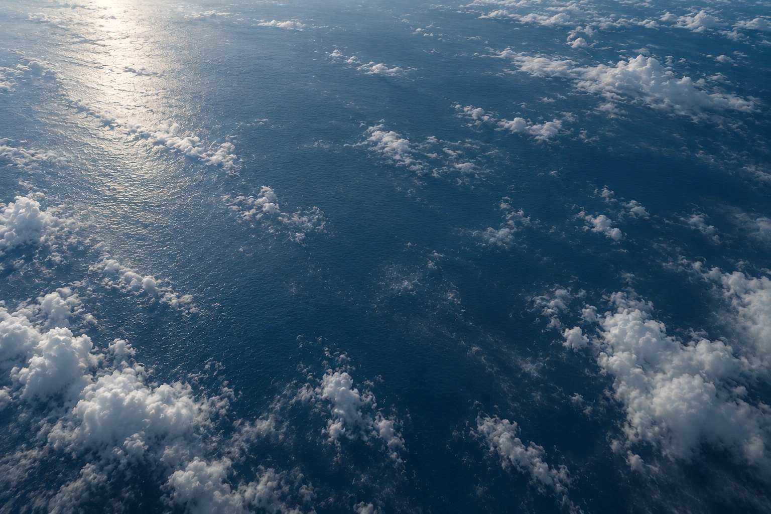 Ocean and clouds seen from above