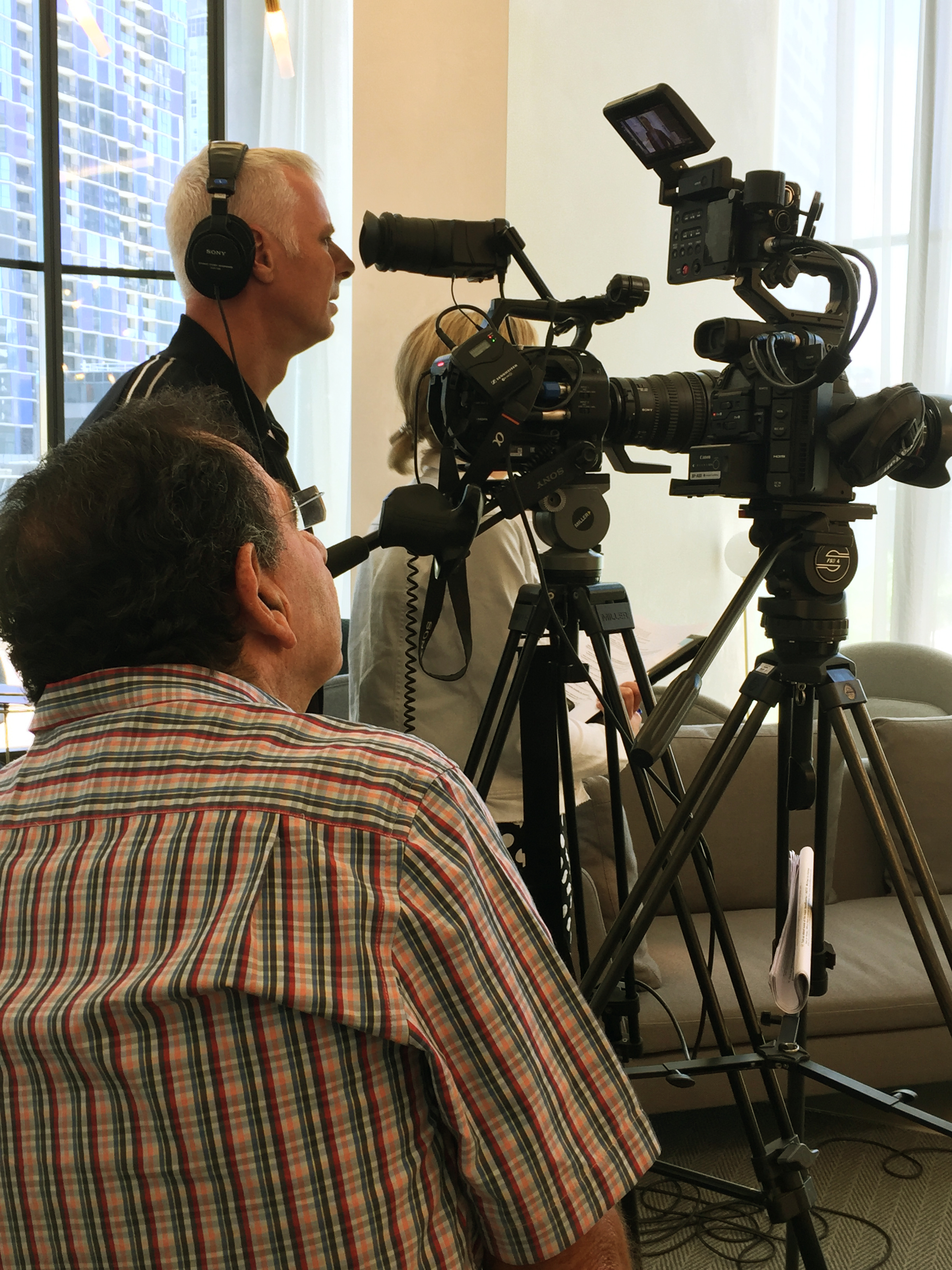 Behind the scenes on a Dreamax multi-camera interview shoot