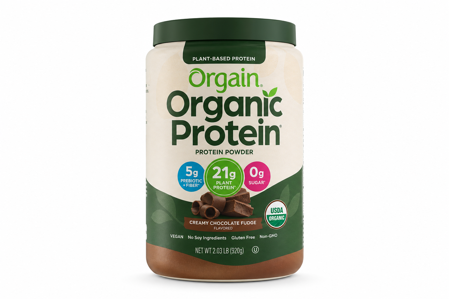 Orgain Organic Protein powder product packaging