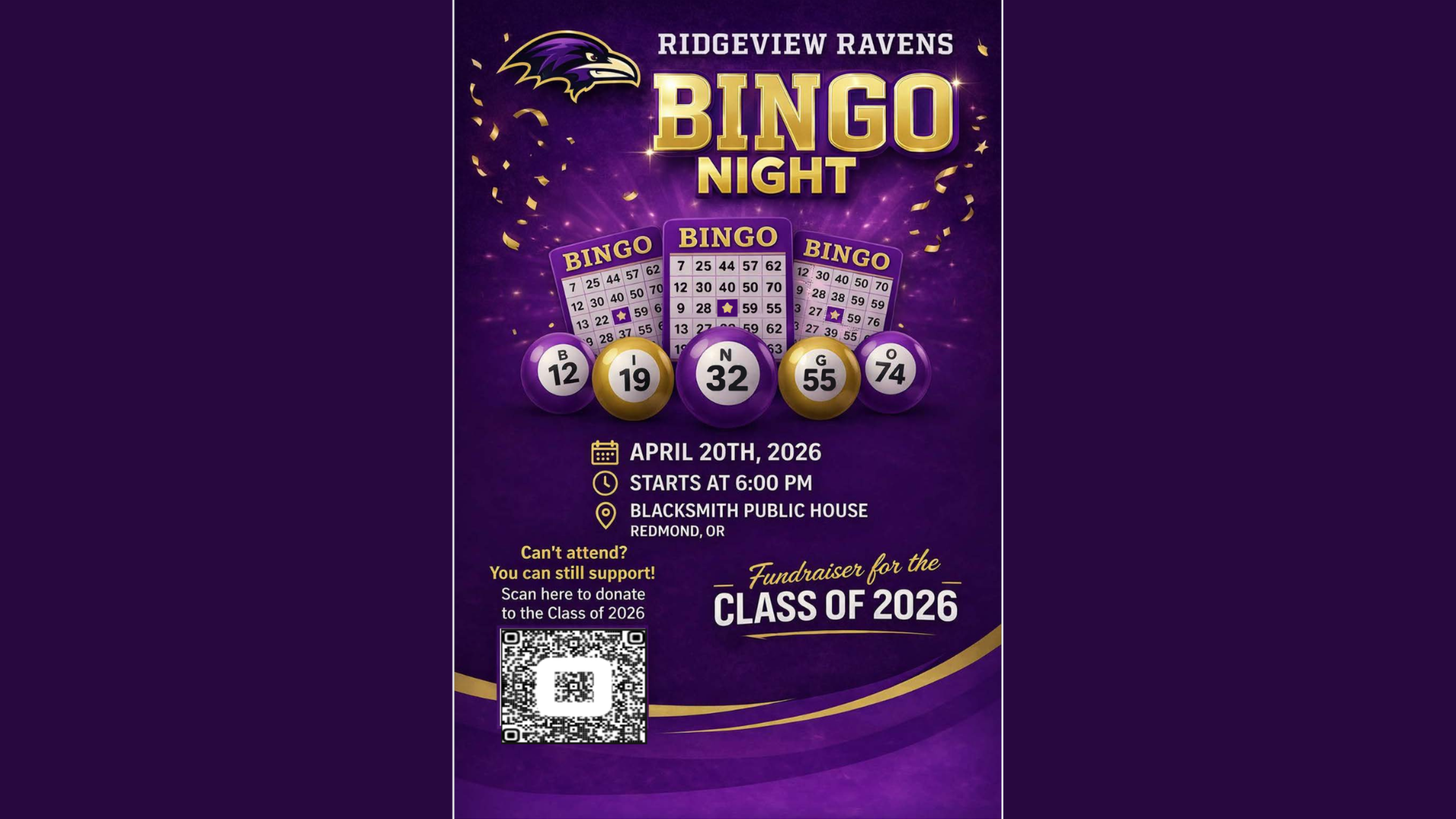 Ridgeview Ravens Bingo Night Fundraiser
