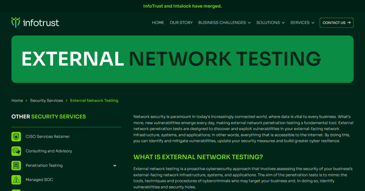 External Network Penetration Testing In Australia | Infotrust