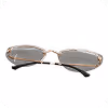 Pair of rectangular eyeglasses with brown frames and clear lenses.