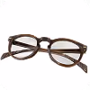 Brown tortoiseshell eyeglasses with a rounded rectangular frame.