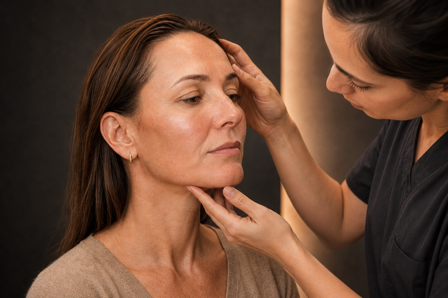 Close-up of professional microneedling treatment on facial skin at Skin Studio Bali