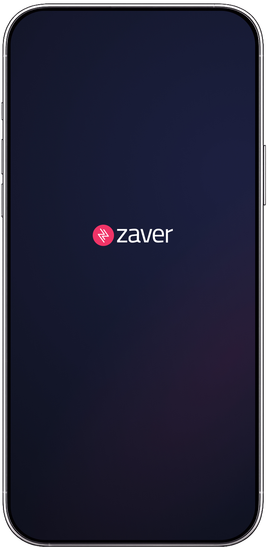 Smartphone mockup showing Zaver logo