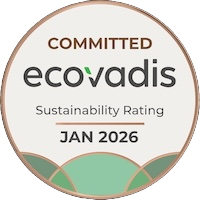Ecovadis sustainability rating badge "committed" awarded Jan 2026
