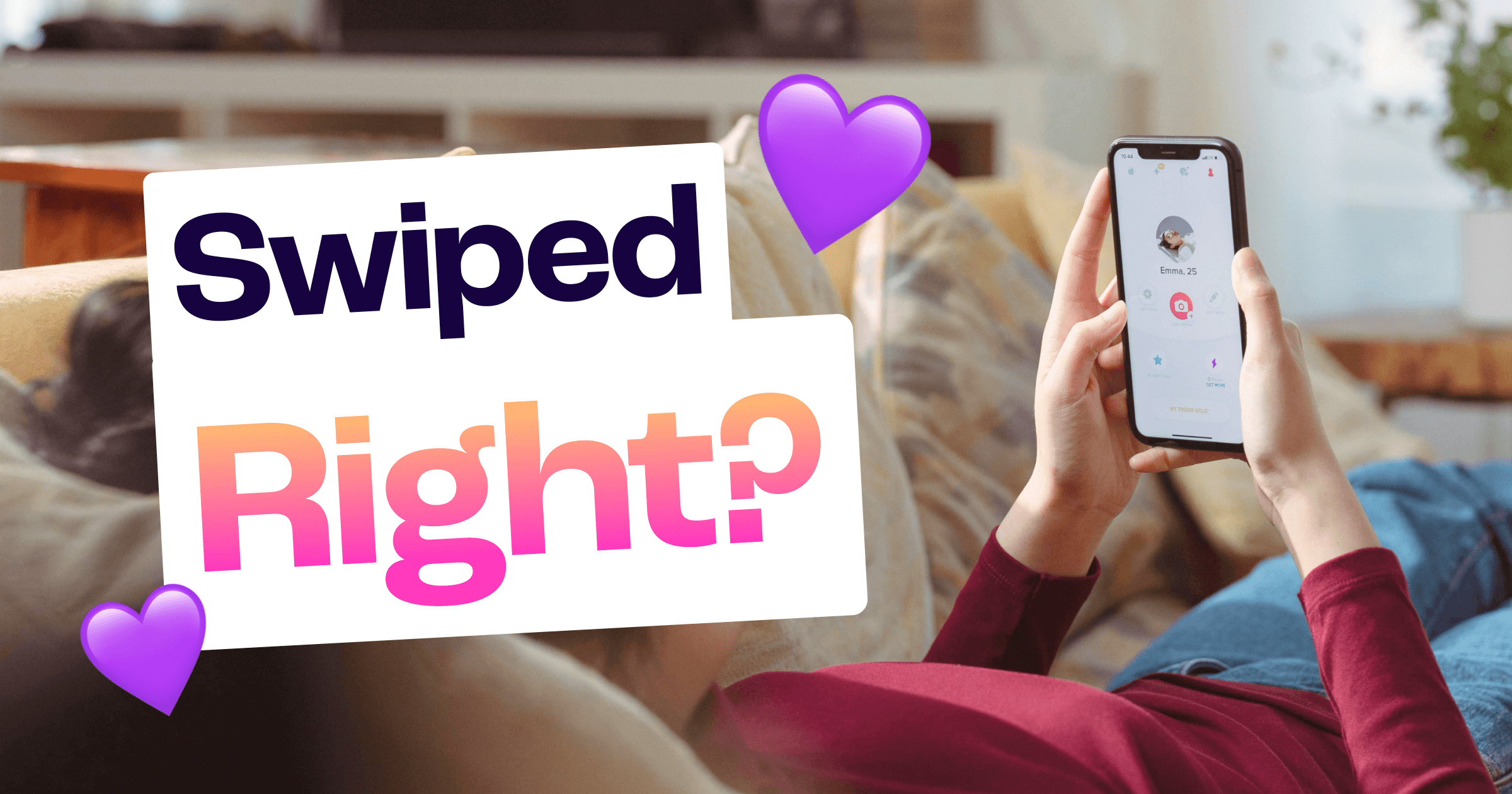 young woman on a dating app