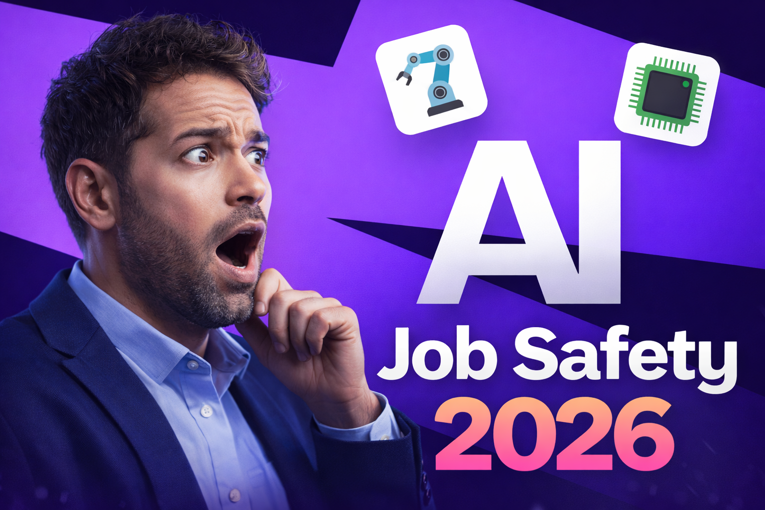 Illustration of AI and job security in 2026