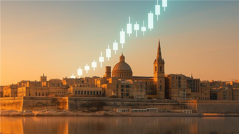 Malta's financial district with modern office buildings, symbolizing its position as a global hub for securitisation vehicles.