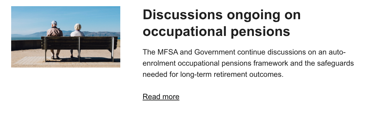 Discussions ongoing on occupational pensions