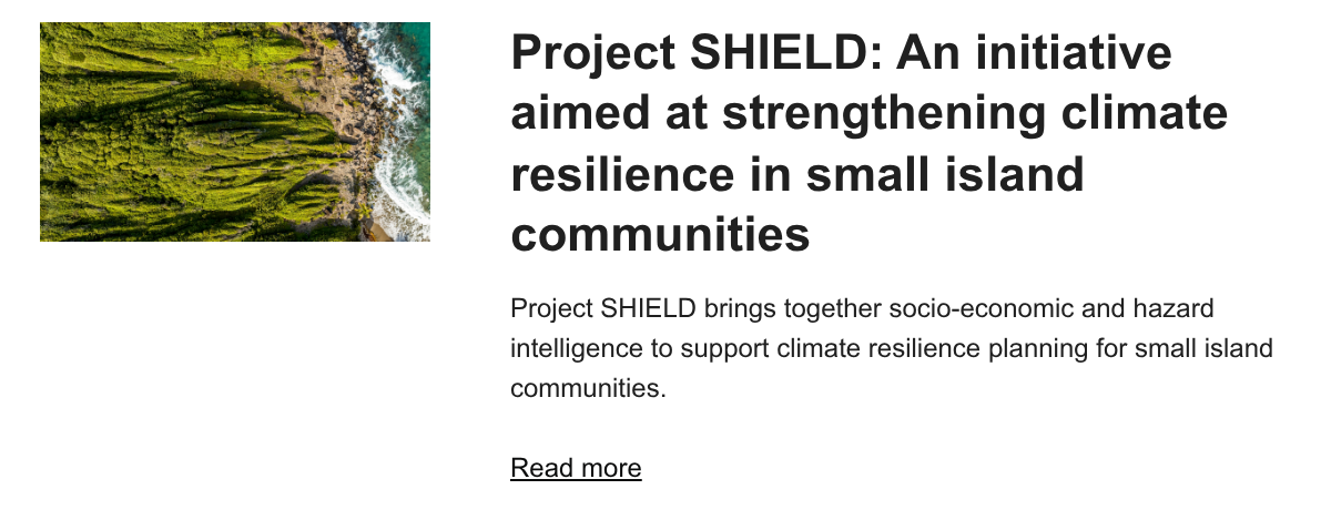 Project SHIELD: An initiative aimed at strengthening climate resilience in small island communities