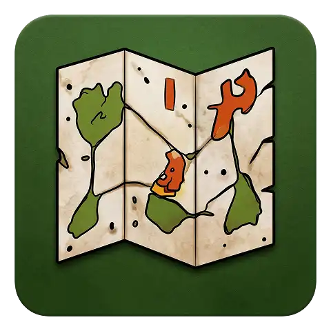 A picture of a map on a green background.
