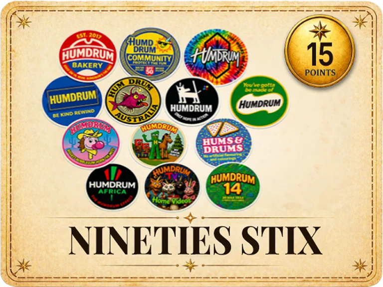 A poster with a bunch of different badges on it.