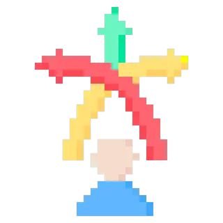 pixel art illustration of a figure shaped like a star