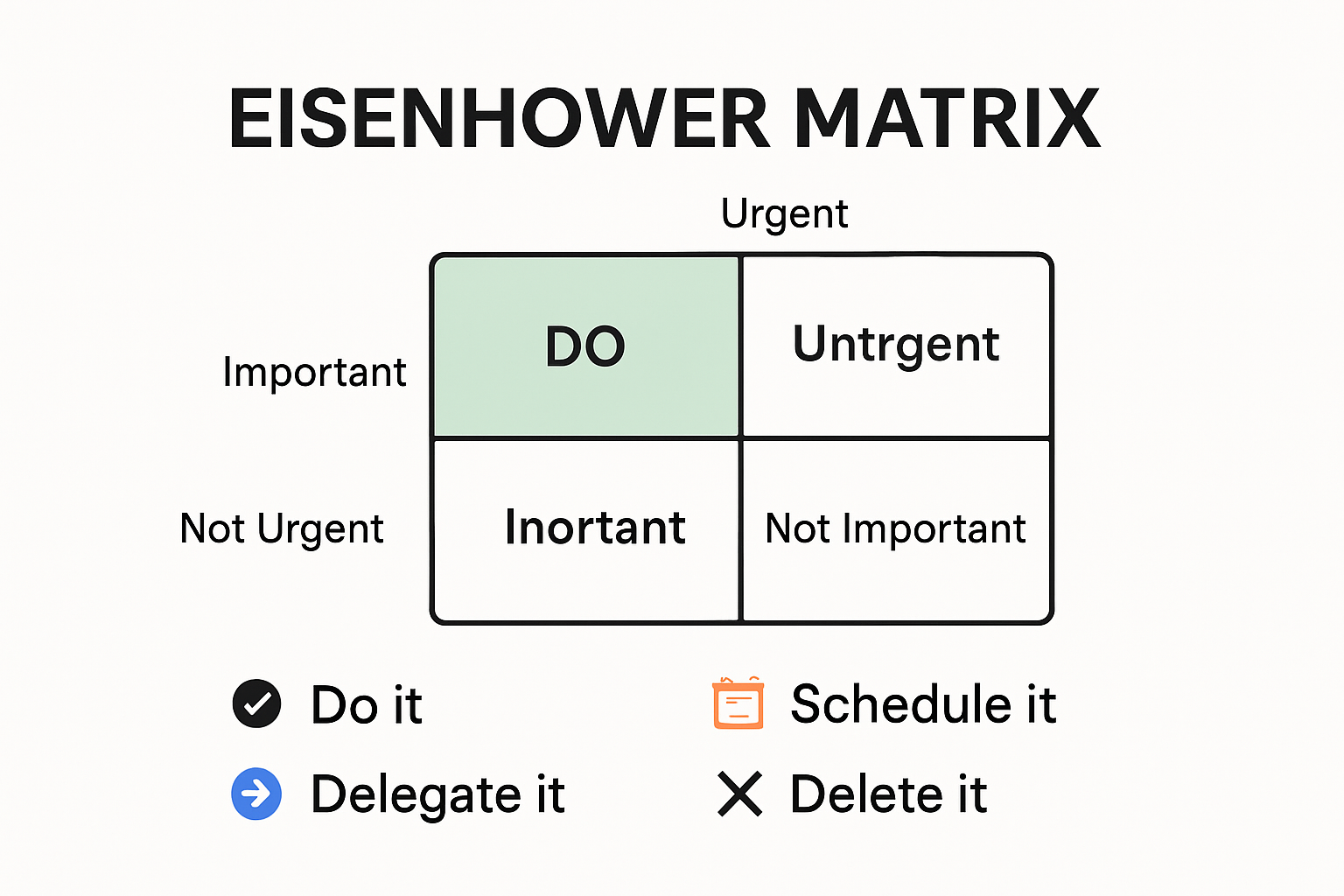 Eisenhower Matrix visual for task prioritization