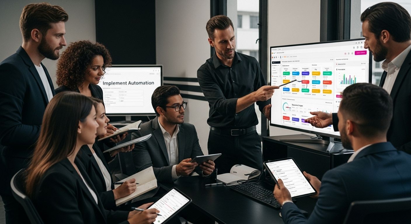 automation software, team training, workflow dashboard