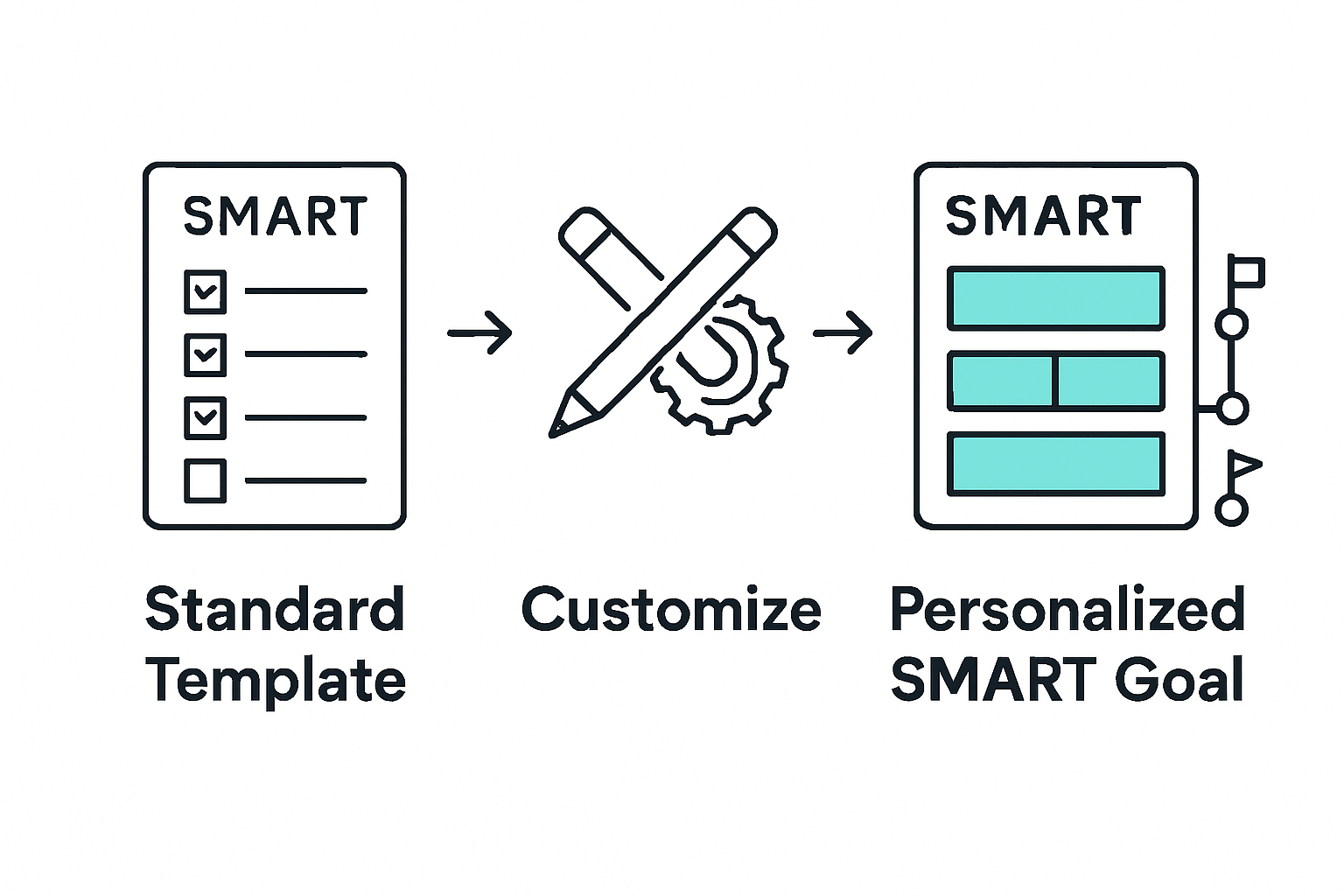 Infographic showing customization of SMART template