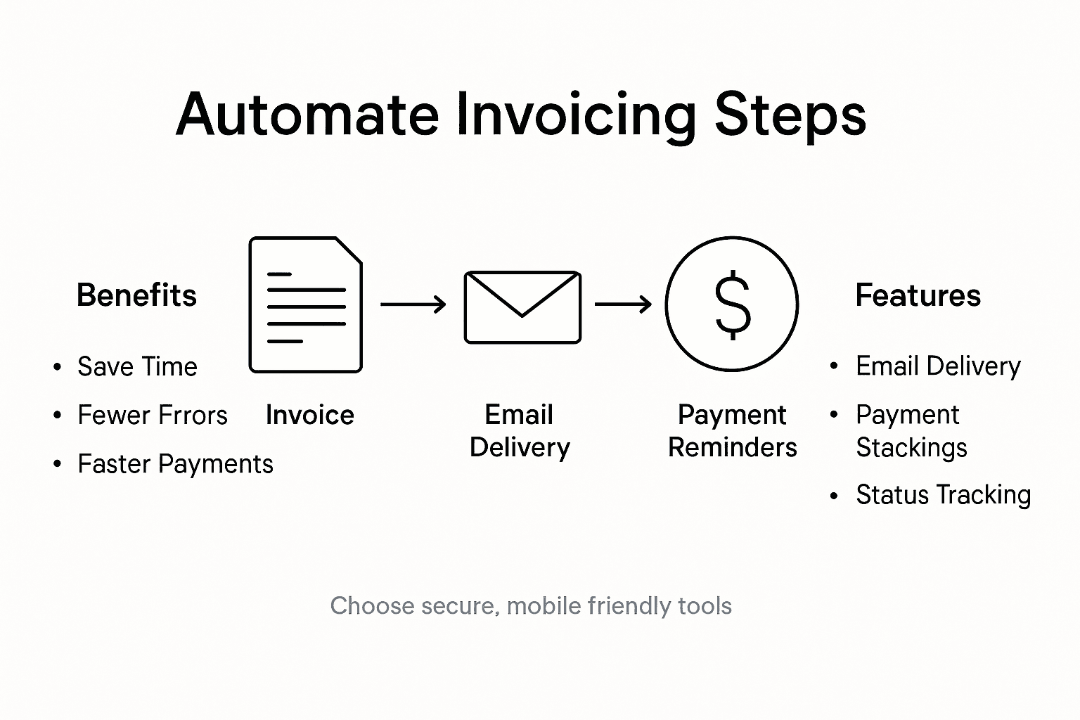 Infographic of automated invoice delivery steps