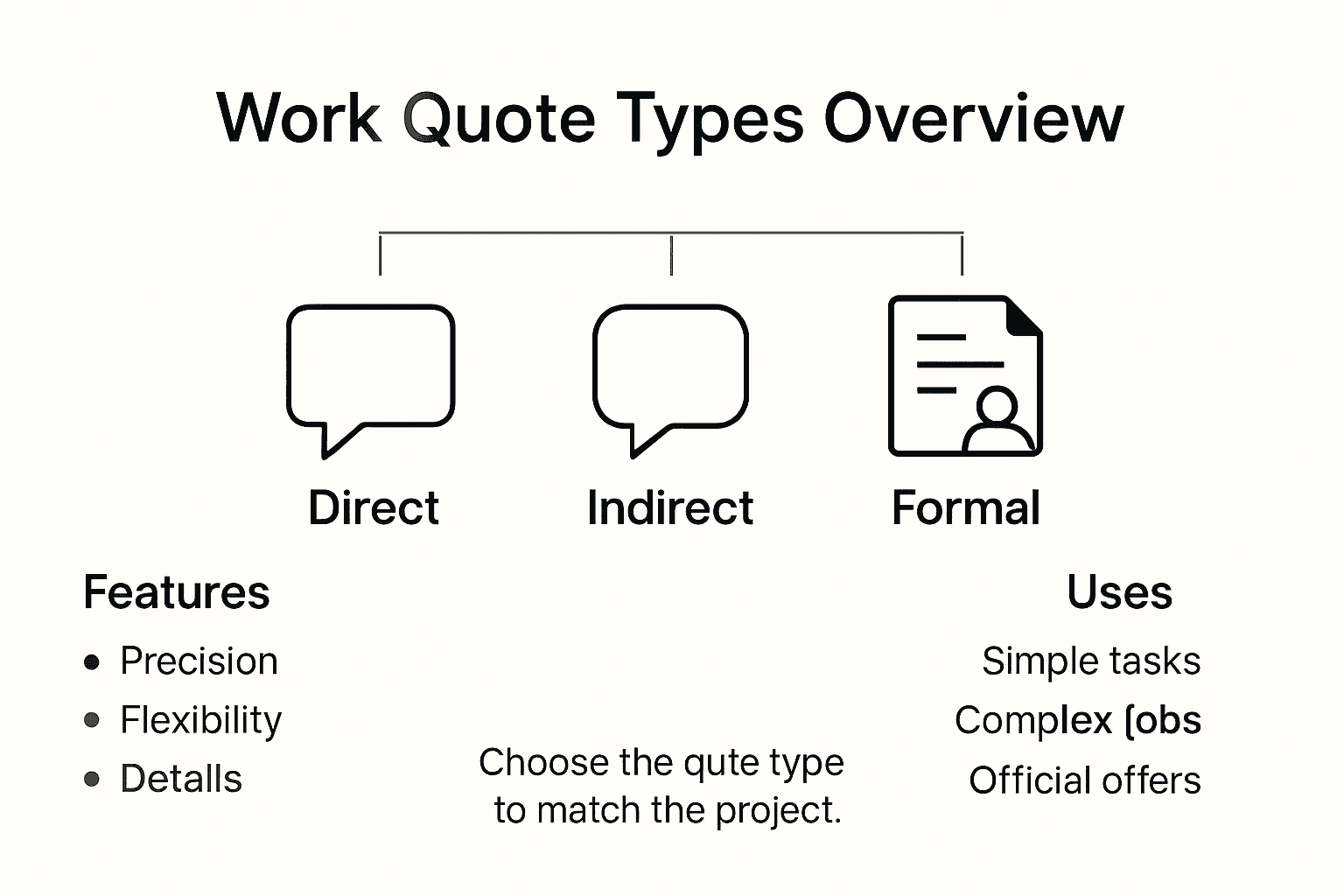 Infographic types of work quotes overview