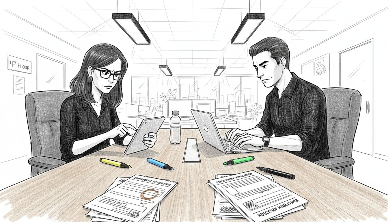 HR team collaborating on employment documentation