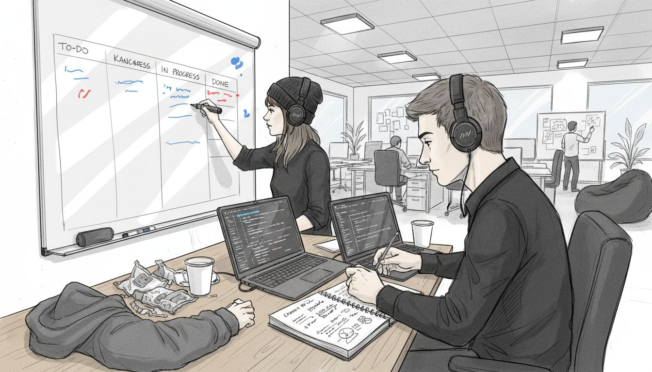 Tech engineers focused on sprint planning