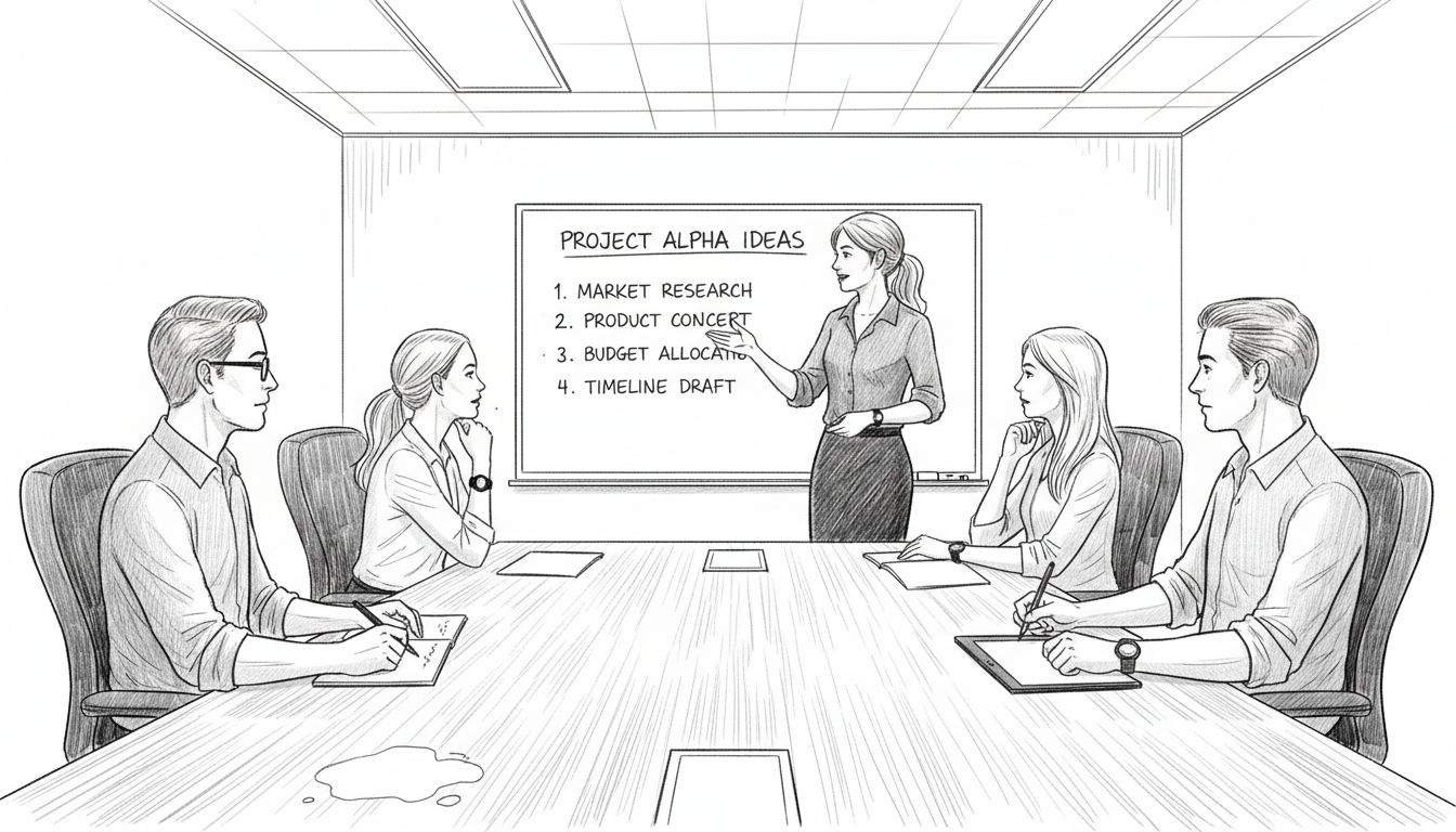 Manager facilitating team through project choices