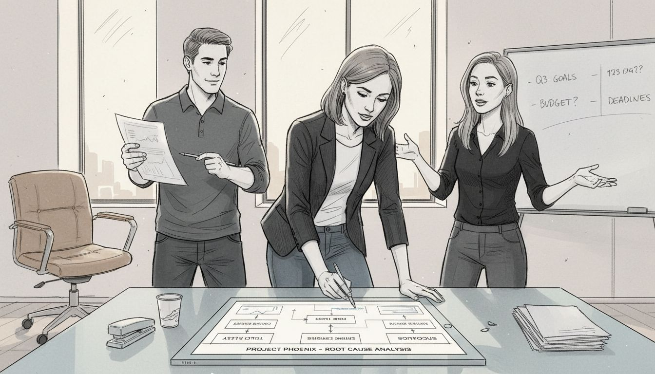 Team customizing root cause template together