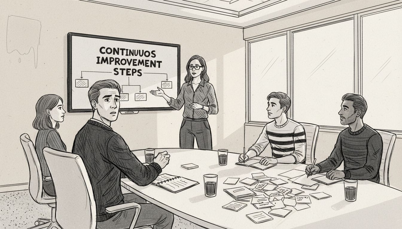 Facilitator guides team in safe discussion