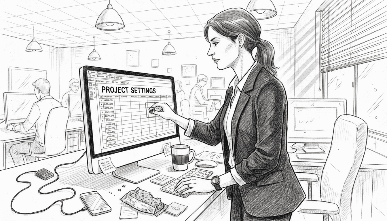 Project manager configuring team settings