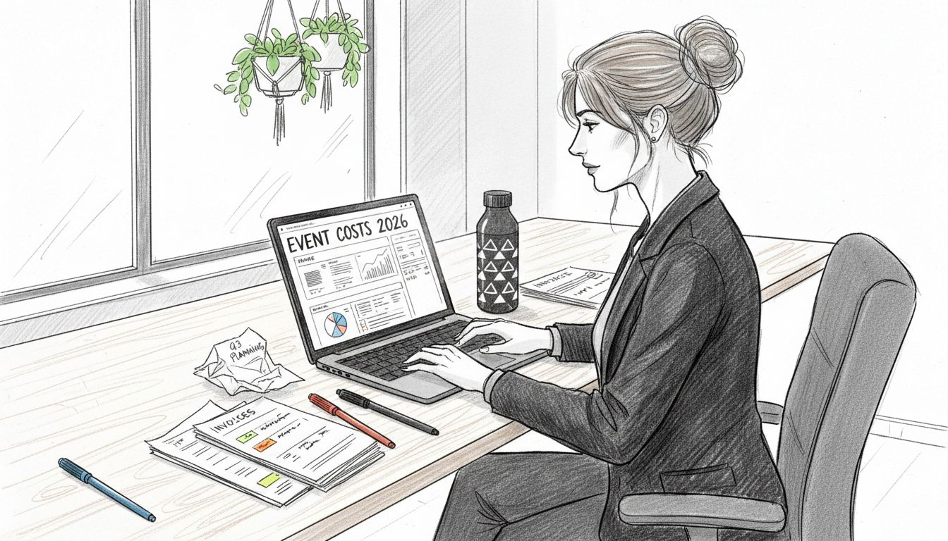 Manager reviewing budget dashboard in workspace