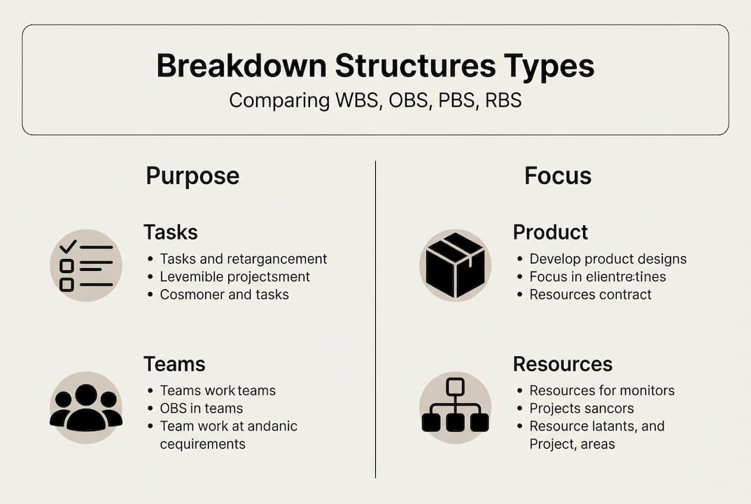 Infographic comparing types of breakdown structures