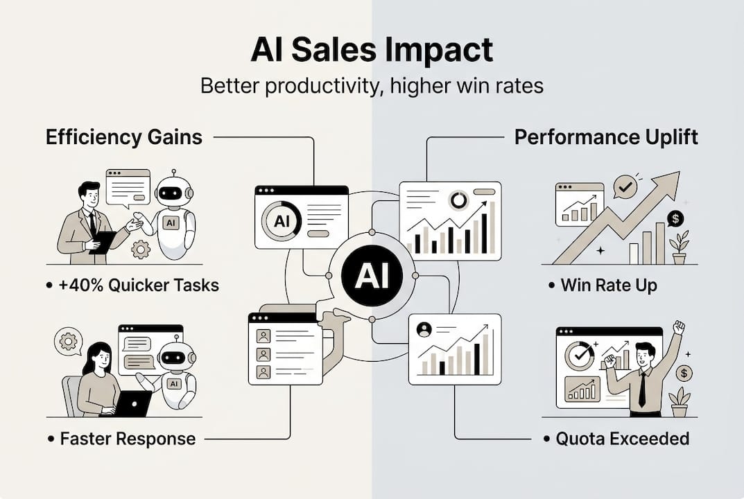 Infographic of AI sales efficiency and performance