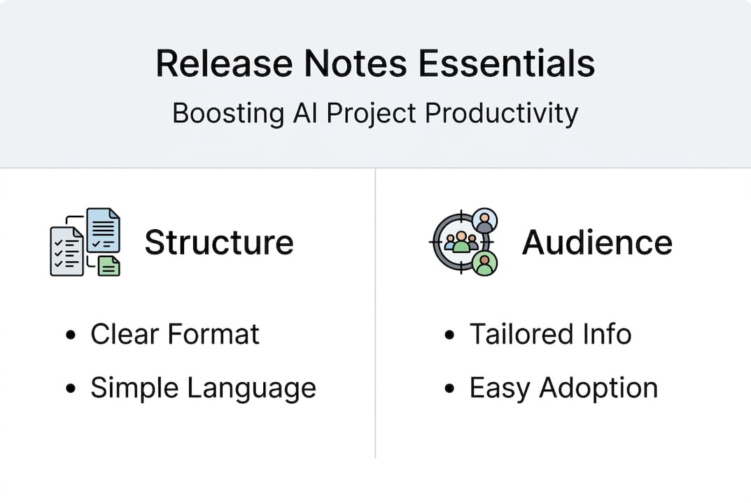 Infographic showing release notes essentials