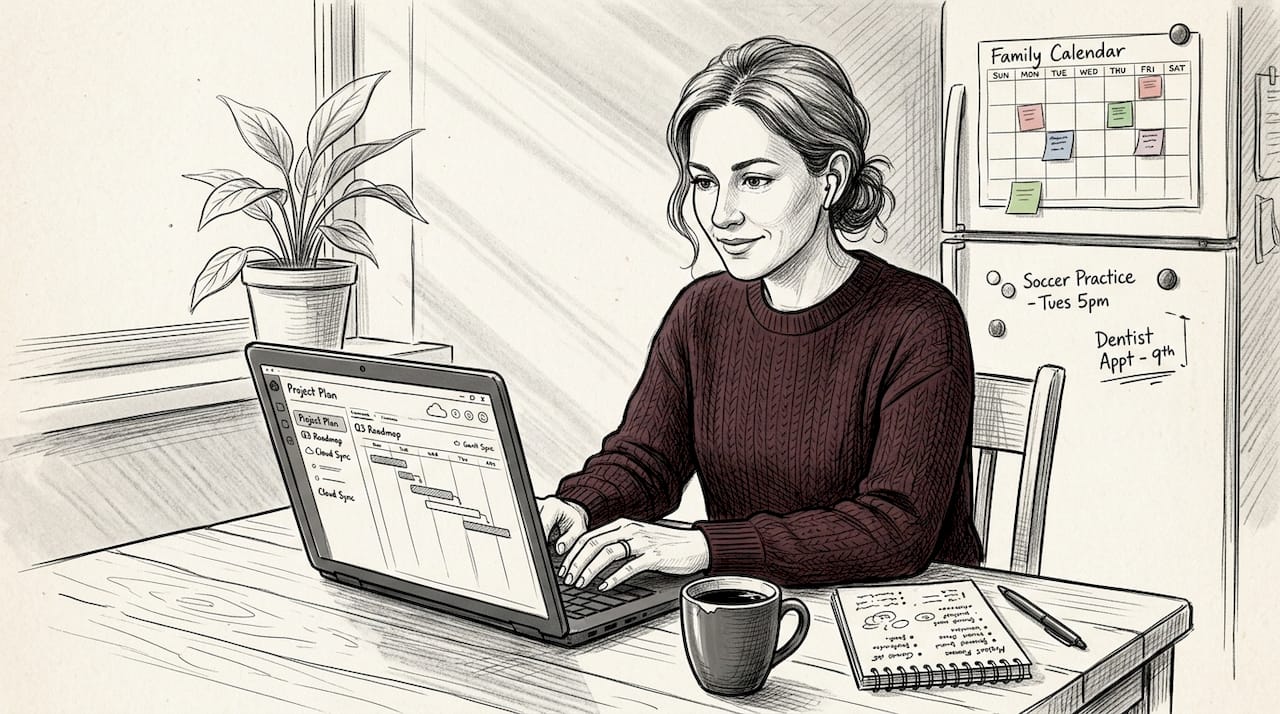 Remote worker editing shared project template