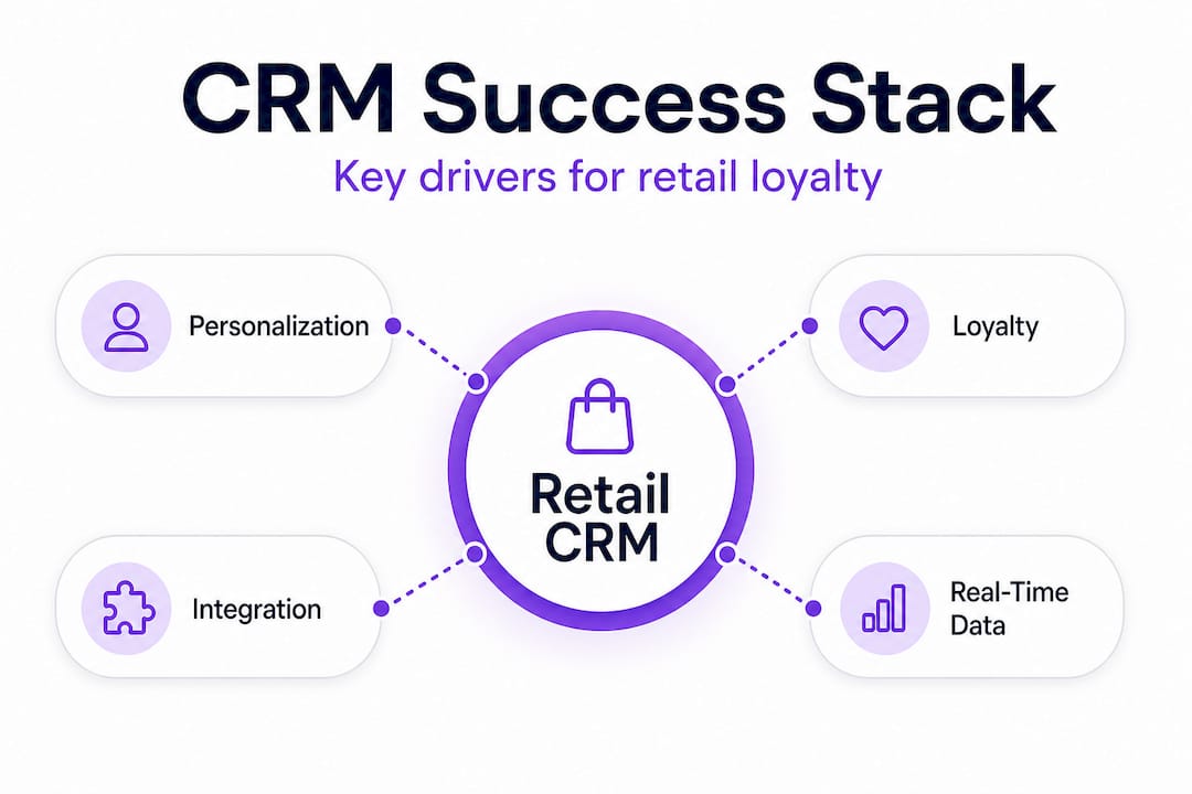Hierarchy infographic for CRM retail success