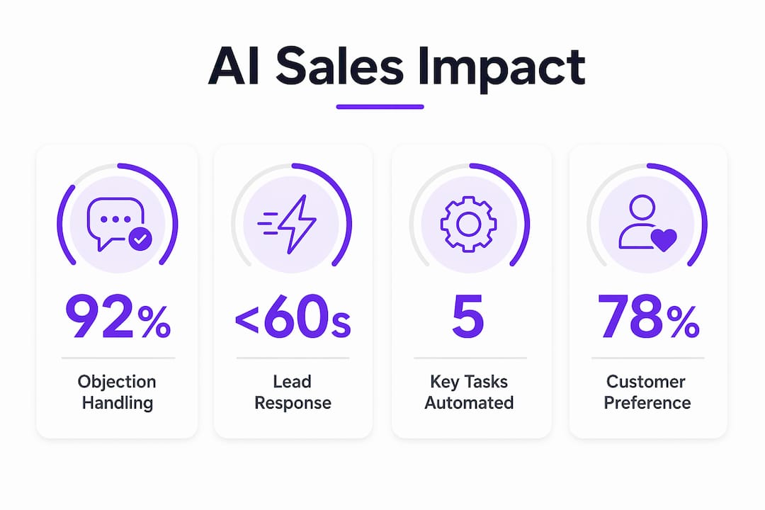 Infographic showing AI sales agent key statistics