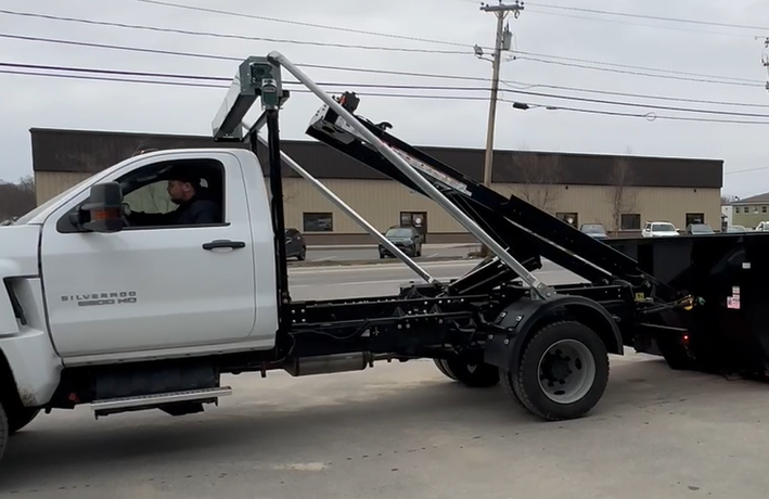 Ben demoing a truck for a marketing video