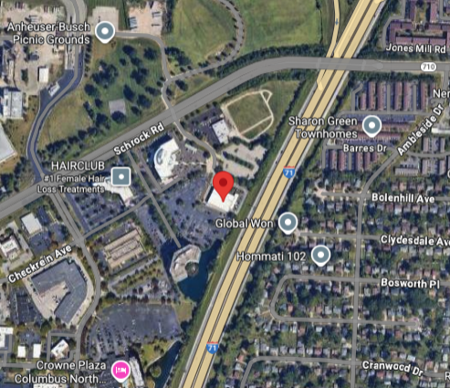 Map showing location of Messer in Columbus, OH