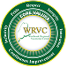 Seal for Wabash River Valley CONSERVANCY, Inc. showing a green circle with yellow border and the text 'Stewardship, Conservation, Partner, Habitat, Protection, Education, Inland Wetlands Improvement' surrounding a wavy river design and the initials WRVC in the center.