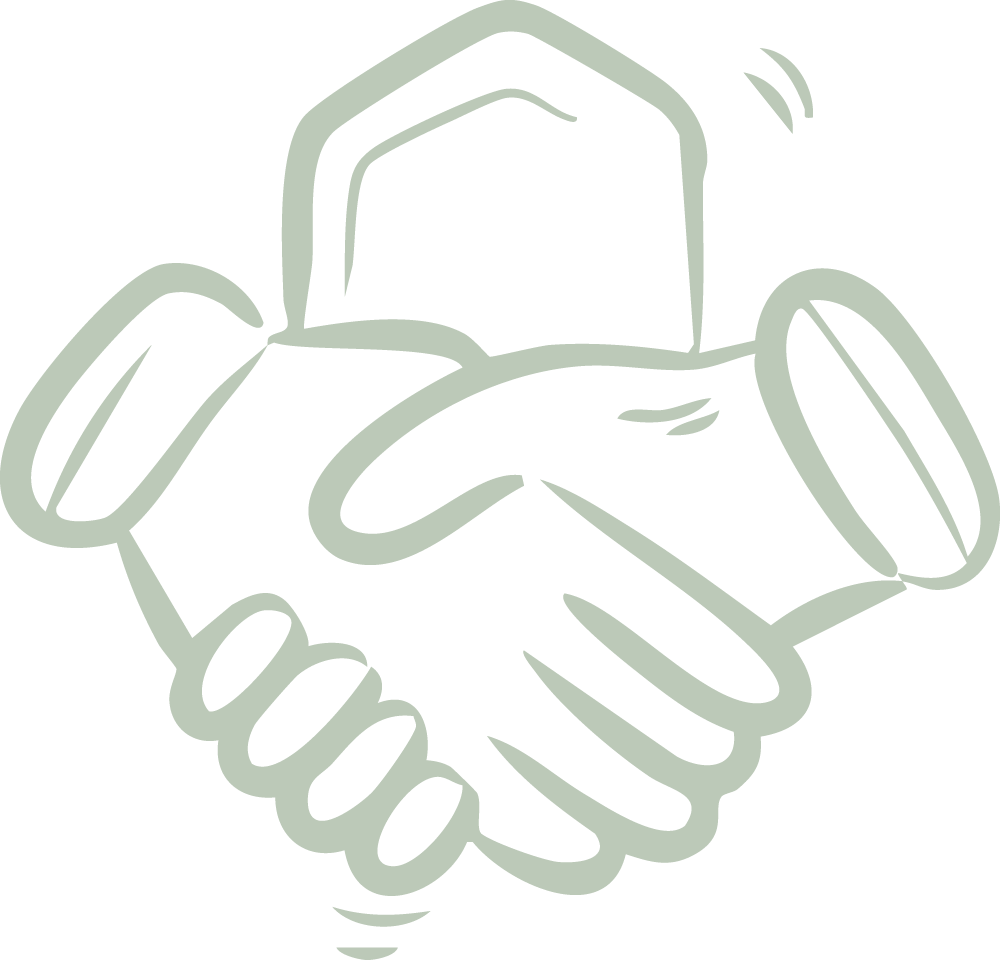 Zwei Hände, die sich zu einem Händedruck verbinden, symbolisieren Vertrauen.