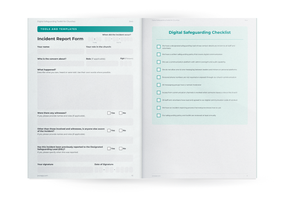 Digital Safeguarding Incident Report Form and Checklist