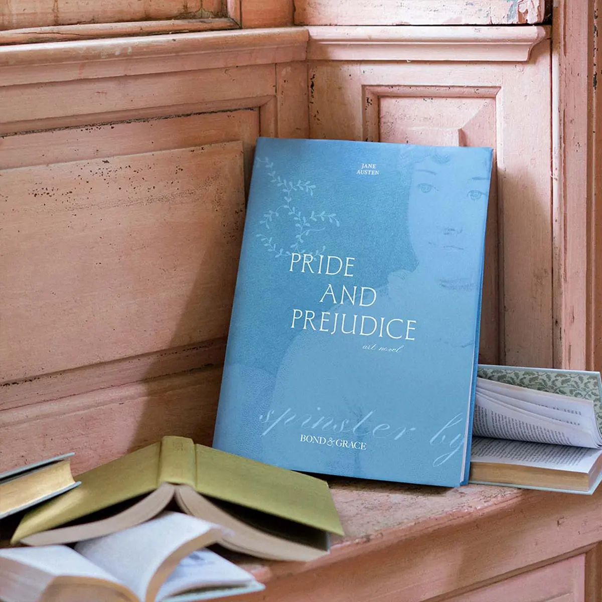 Pride and Prejudice Art Novel on a window sill