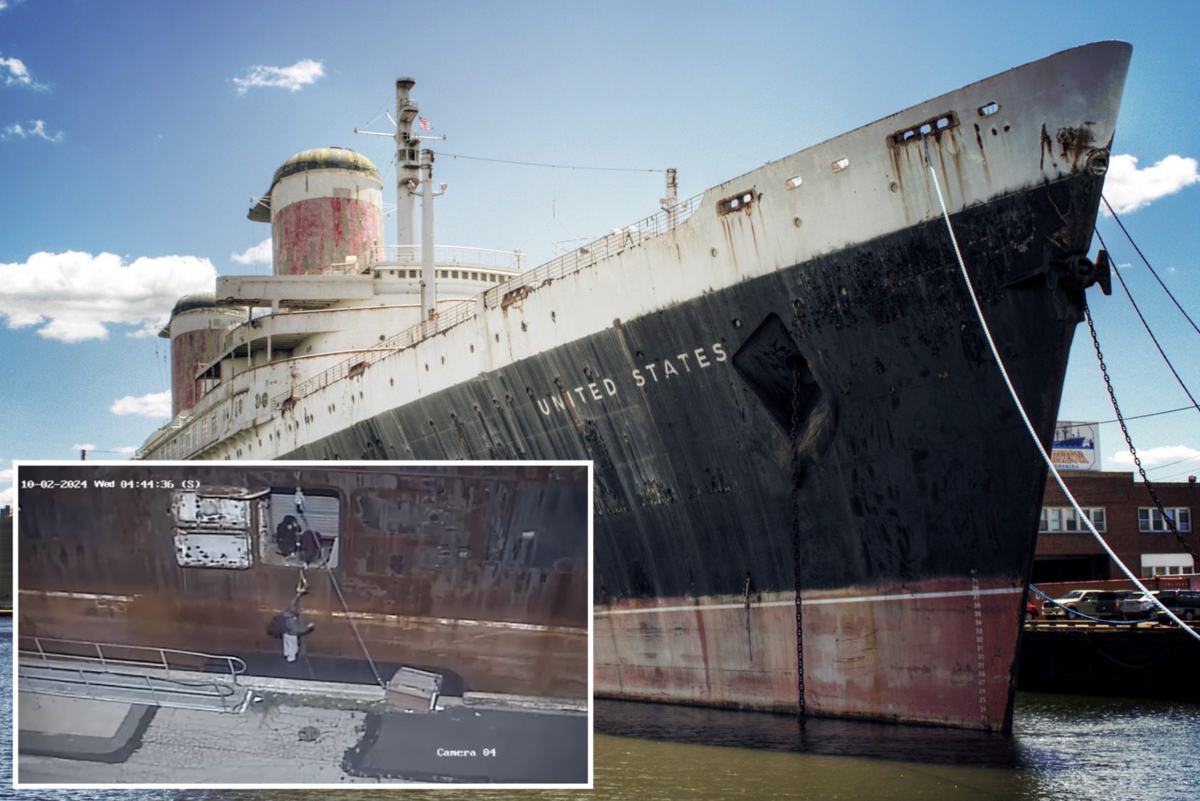 Caught on Camera: Teen Surrenders After Burglary Aboard Iconic SS United States