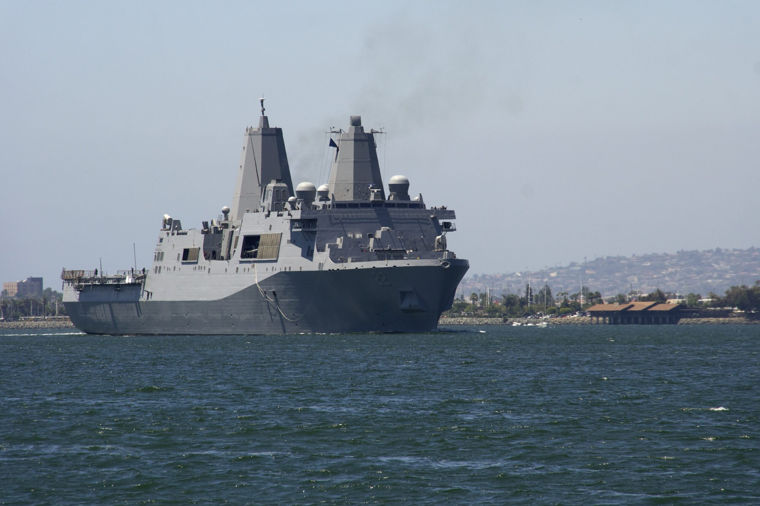 Fire Breaks Out on USS New Orleans Off Okinawa