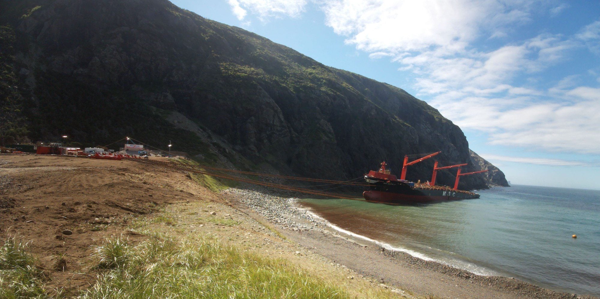 MSC Baltic III Wreck Being Pulled Ashore in Newfoundland