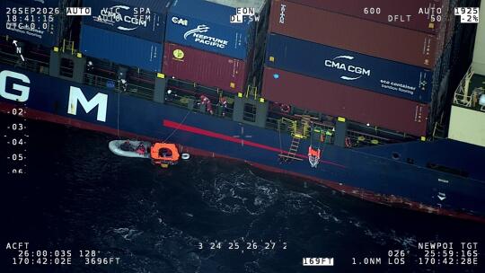 CMA CGM Ship Rescues Four After Yacht Strikes Whale in South Pacific