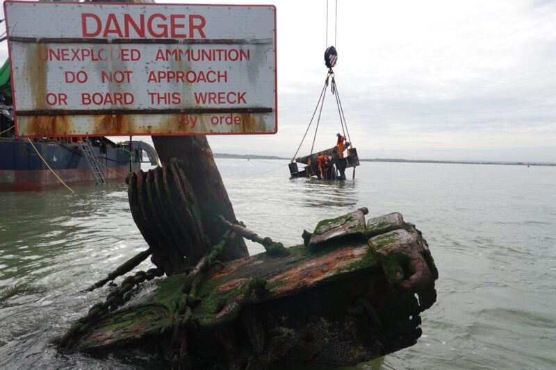 Salvage Work Begins on WWII ‘Time Bomb’ Wreck in Thames Estuary
