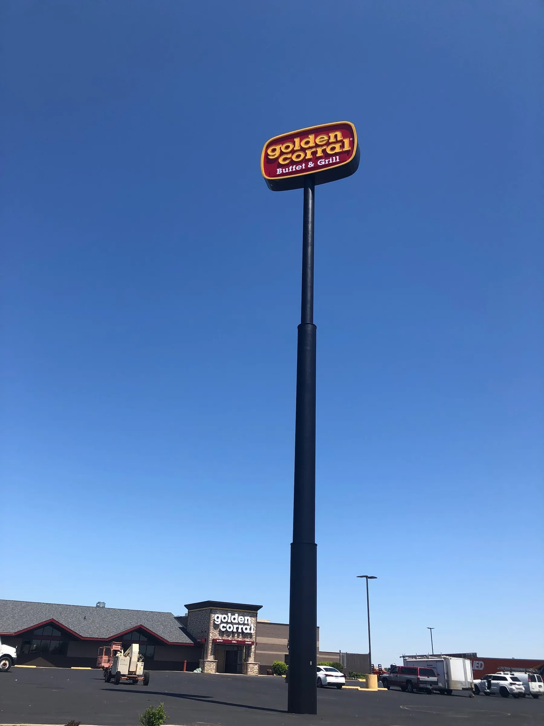 Golden Corral high rise pole sign 