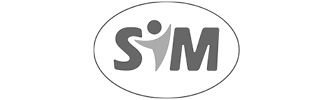 Logotipo da marca SIM dentro de um oval.