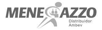 Logotipo da Menegazzo com imagem estilizada de pessoa segurando garrafa.